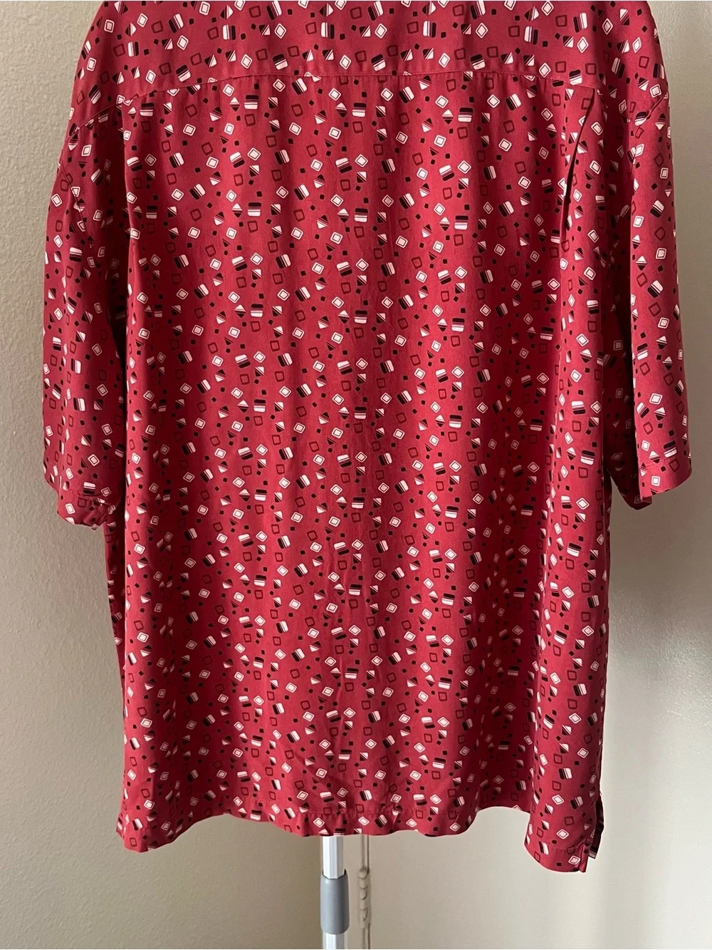 Nat Nast Luxury Originals 100% Silk Short-Sleeve Printed Button-Down Shirt XL